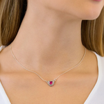 Cargar imagen en el visor de la galería, Multi Zircon Heart Necklace