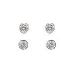 Cargar imagen en el visor de la galería, Heart and Circle Duo Pack Earrings