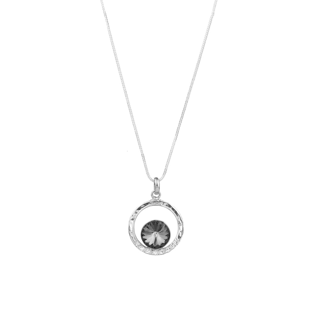 Black Radiant Circle Necklace