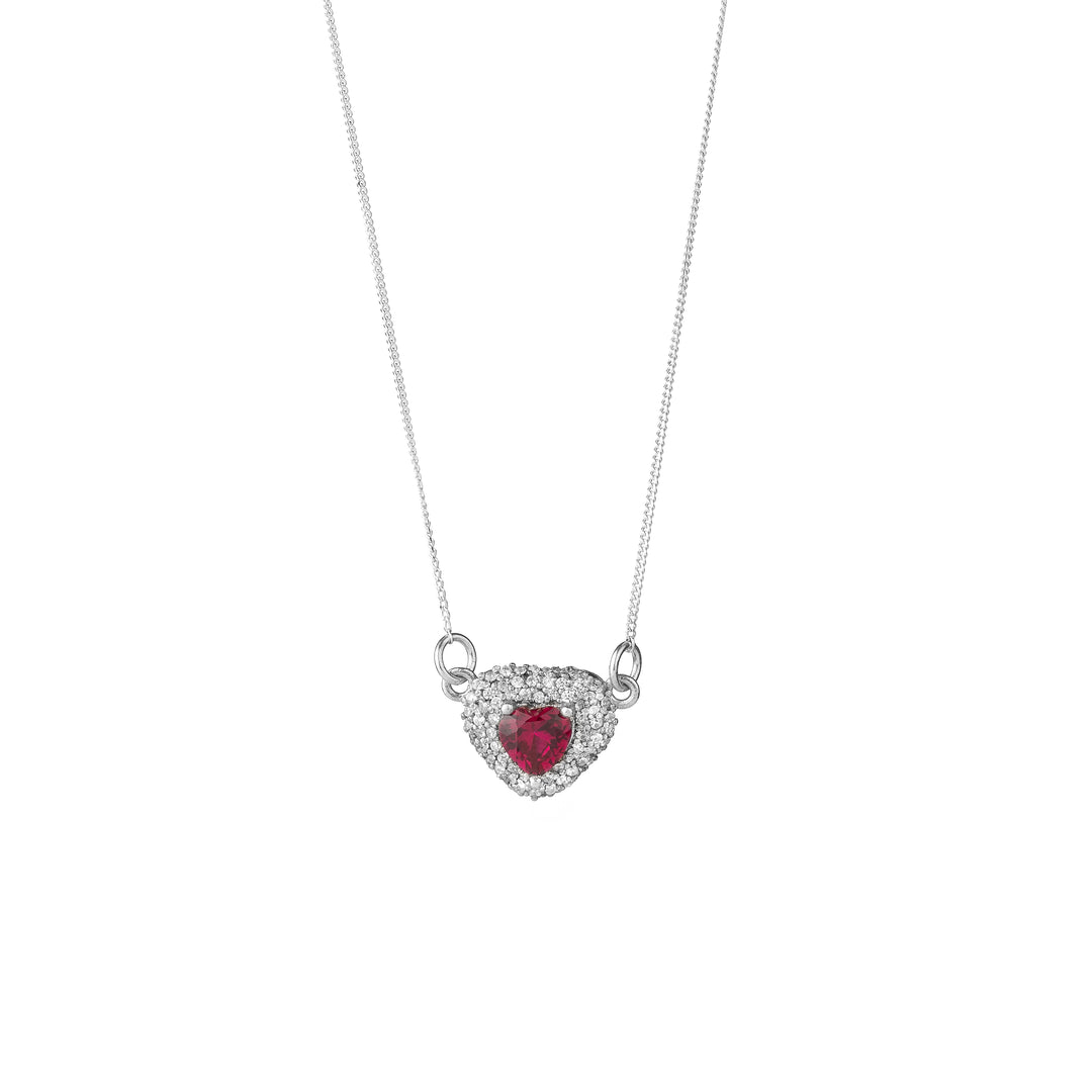 Multi Zircon Heart Necklace