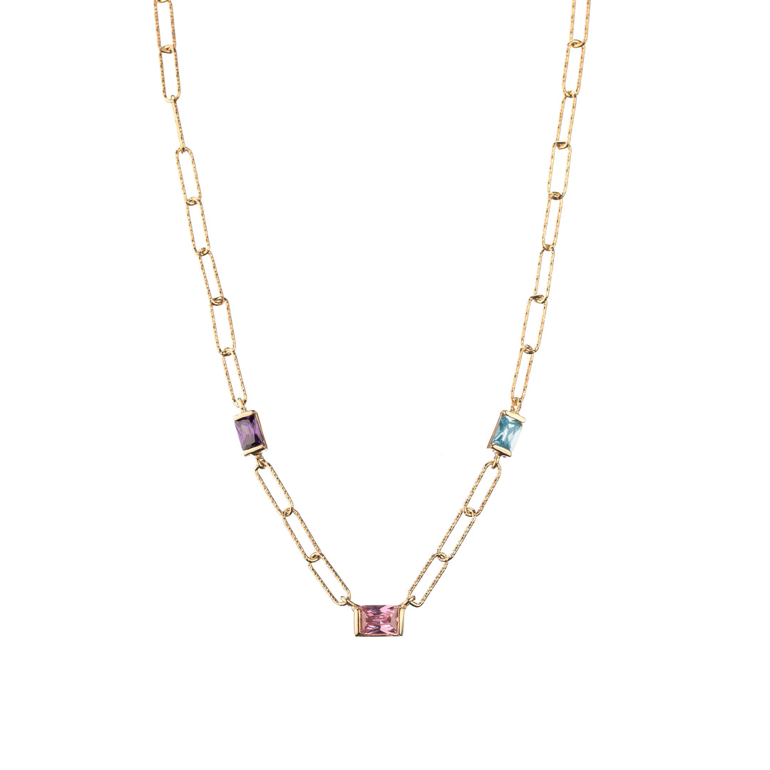 Diamond Necklace with Rectangles