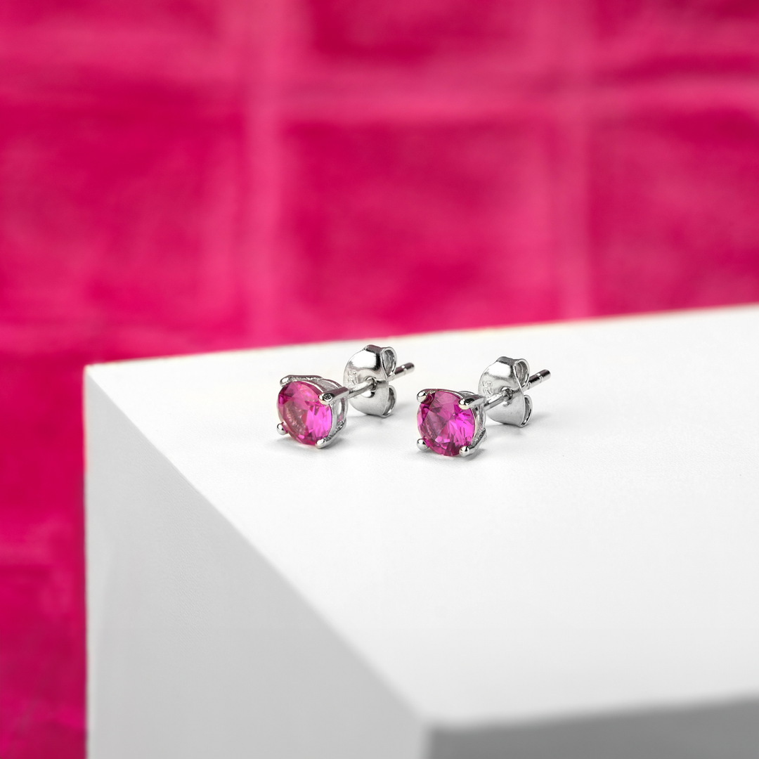 Fuchsia Zircon Earrings