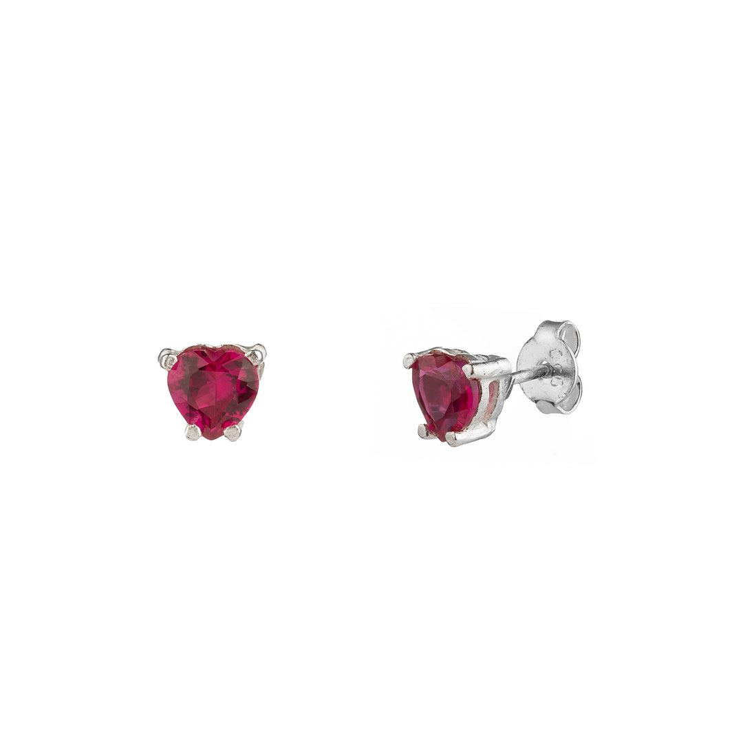 Multi Zircon Heart Earrings