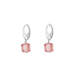 Cargar imagen en el visor de la galería, Pink Murano Light Square Earrings
