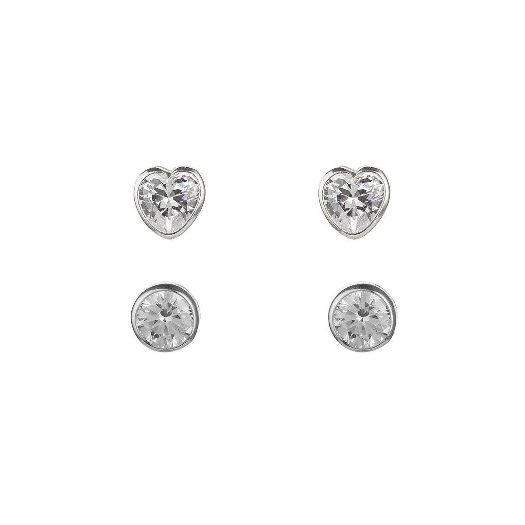 Heart and Circle Duo Pack Earrings