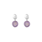 Cargar imagen en el visor de la galería, Lilac Murano Light Round Earrings
