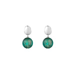 Cargar imagen en el visor de la galería, Green Murano Light Round Earrings
