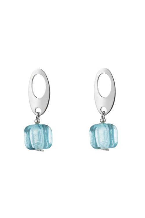 Pendientes Cuadrados Luz de Murano Azul